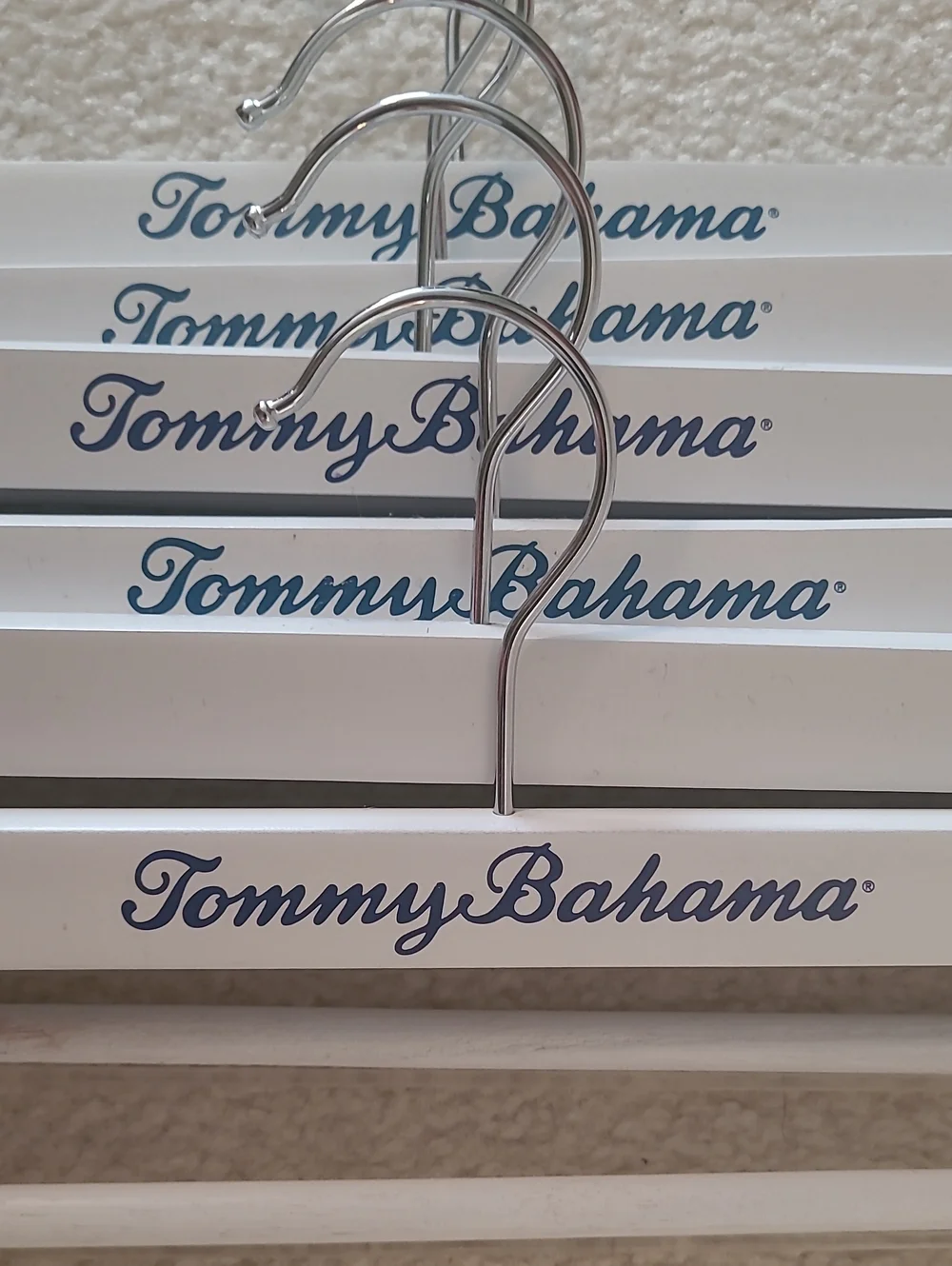 Tommy Bahama White Wooden Blanket Hangers Set of 6